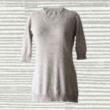PopsFL knitwear manufacturer wholesale Women's sweater V-neck and 2/3 sleeves baby or royal alpaca.