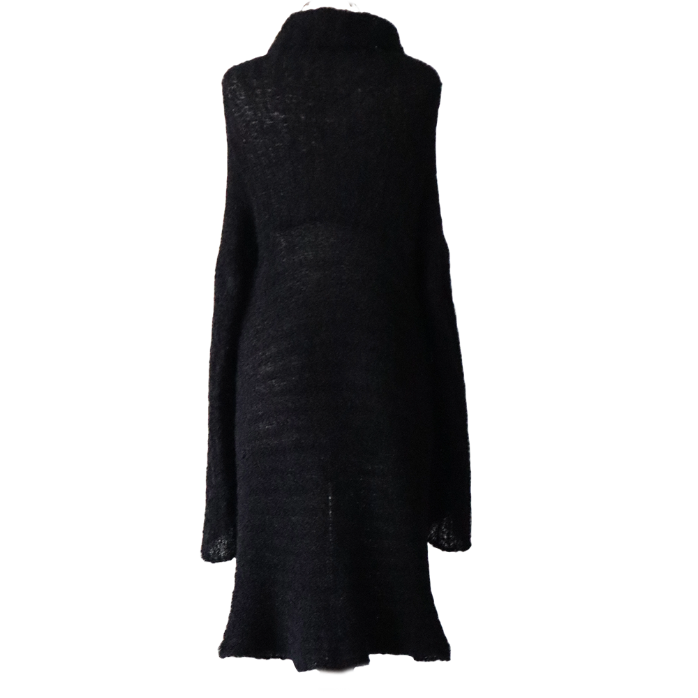 Popsfl.com alpaca fashion Suri Alpaca Bouclé Two-in-One Shawl Cardigan Knitted Winter Wrap, color black made in Peru Popsfl.com alpaca fashion Suri Alpaca Bouclé Two-in-One Shawl Cardigan Knitted Winter Wrap, color black made in Peru