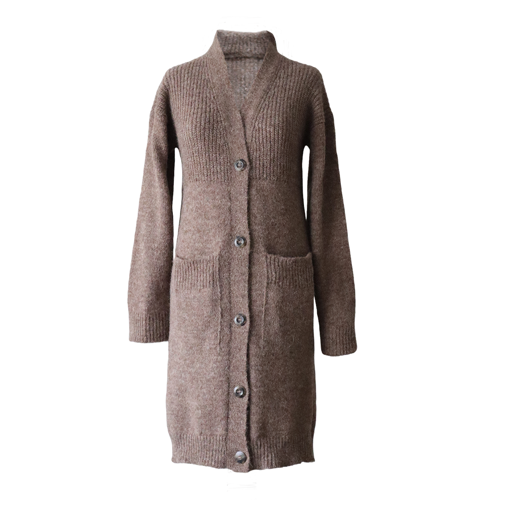 Popsfl.com alpaca fashion outlet Women's alpaca cardigan with V-neck and button closure, soft brushed color taupe made in Peru Popsfl.com alpaca fashion outlet Women's alpaca cardigan with V-neck and button closure, soft brushed color taupe made in Peru