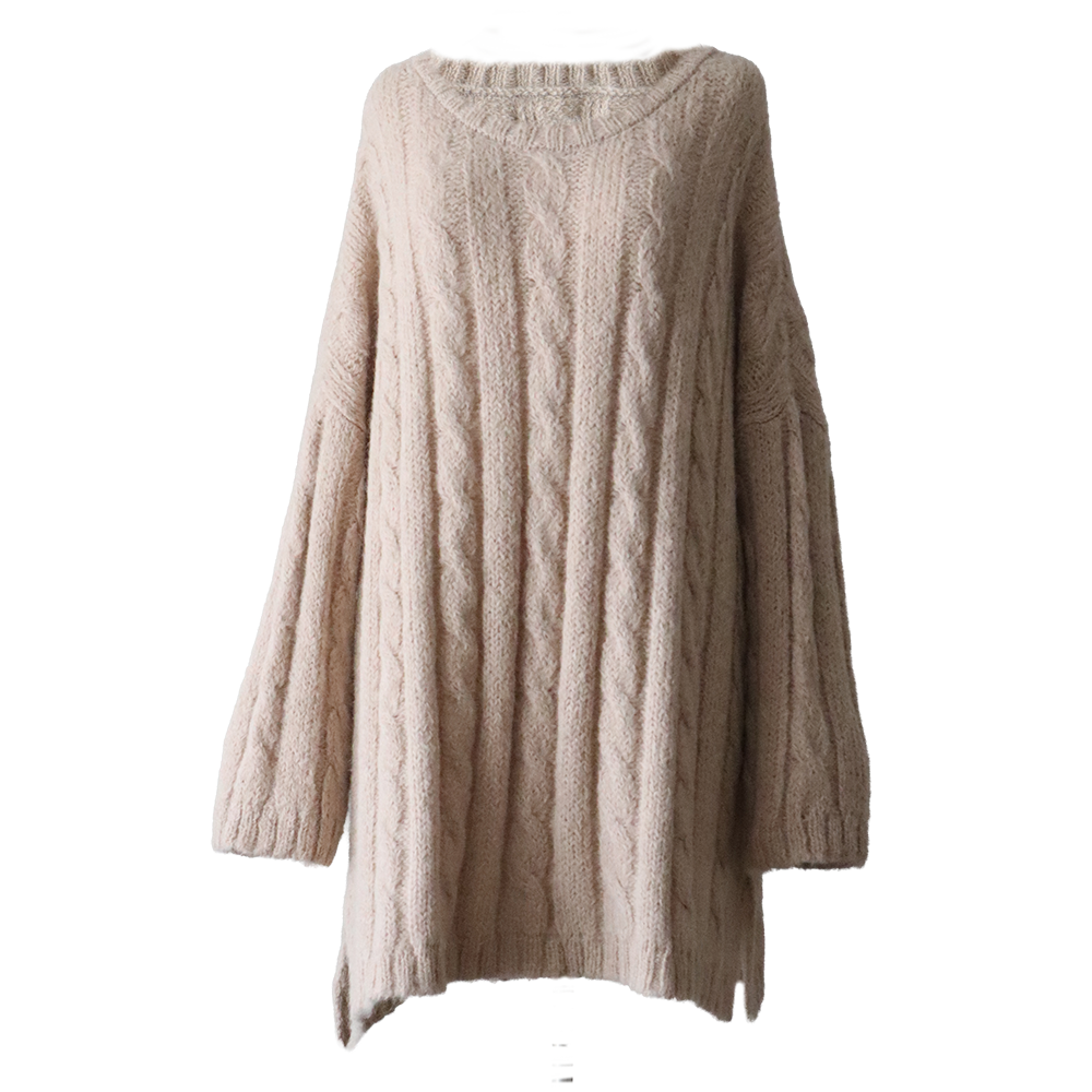 popsfl.com alpaca fashion outlet Oversized Suri alpaca sweater with all over cable pattern, Crewneck, Split Hem, color taupe. Made in Peru popsfl.com alpaca fashion outlet Oversized Suri alpaca sweater with all over cable pattern, Crewneck, Split Hem, color taupe. Made in Peru