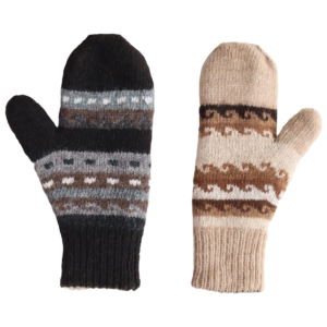 PopsFL outlet: Alpaca mittens, reversible in natural colors, hand knitted, unisex made in Peru