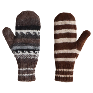 PopsFL outlet: Alpaca mittens, reversible in natural colors, hand knitted, unisex made in Peru