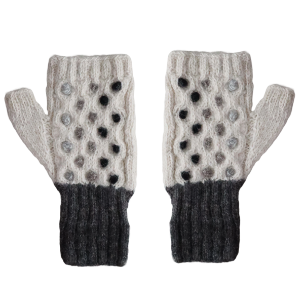 PopsFL.com outlet: Fingerless gloves, wrist warmers,100% Alpaca, Natural colors. Handmade in Peru