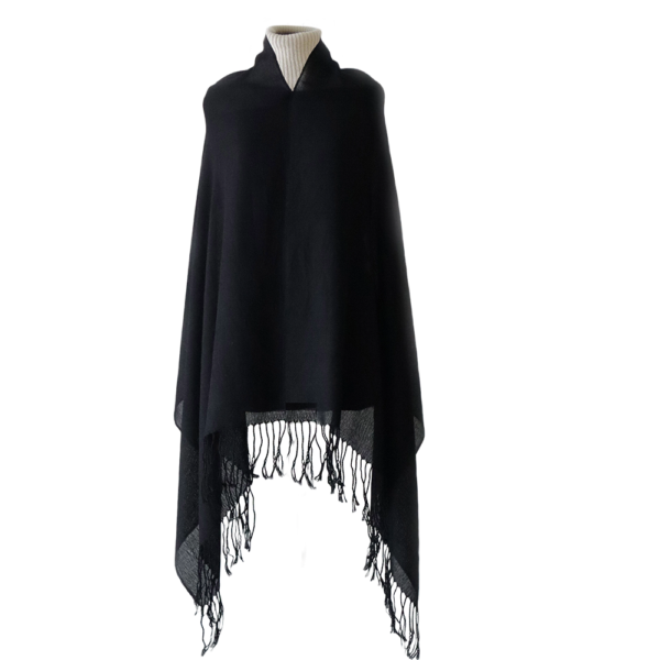 Sale Popsfl.com Alpaca fashion outlet Shawl / stole in royal alpaca yarn, handwoven, color black evening wrap made in Peru
