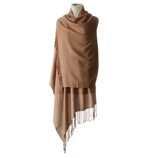Sale Popsfl.com Alpaca fashion outlet Shawl / stole in royal alpaca yarn, handwoven, color camel evening wrap made in Peru