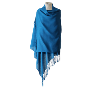 Popsfl.com Alpaca fashion outlet Shawl / stole in royal alpaca yarn, handwoven, blue elegant evening wrap made in Peru
