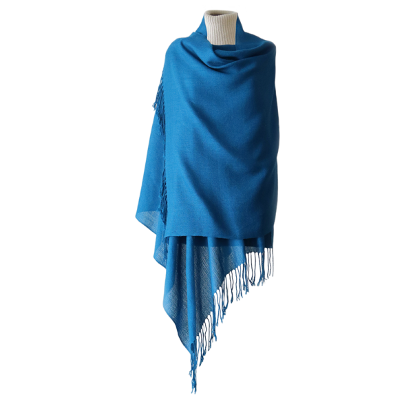 Sale Popsfl.com Alpaca fashion outlet Shawl / stole in royal alpaca yarn, handwoven, blue elegant evening wrap made in Peru