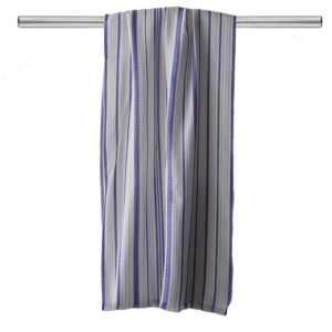 popsfl.com outlet: Women stole shawl baby alpaca and silk, white with blue stripes. made in peru