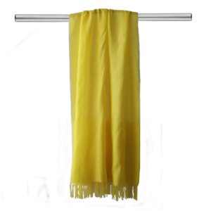 popsfl.com outlet: Women stole shawl baby alpaca and silk, solid color yellow made in Peru