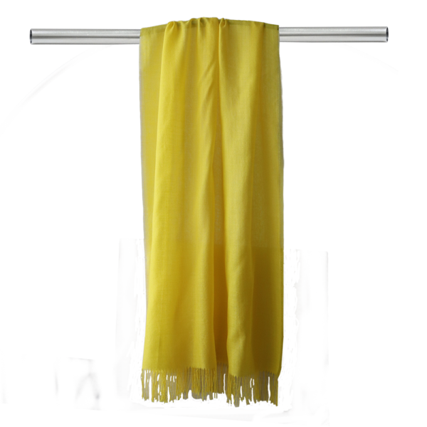popsfl.com outlet: Women stole shawl baby alpaca and silk, solid color yellow made in Peru