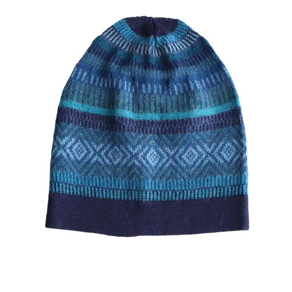 Homepage PopsFL.com alpaca fashion outlet Baby alpaca beanie, multi color jacquard knitted, cozy winter accessory, unisex winter hat. made in Peru