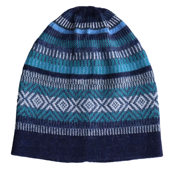 Homepage PopsFL.com alpaca fashion outlet Baby alpaca beanie, multi color jacquard knitted, cozy winter accessory, unisex winter hat. made in Peru