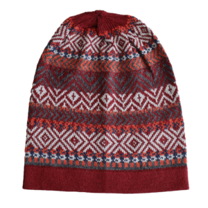 PopsFL.com alpaca fashion outlet Baby alpaca beanie, multi color jacquard knitted, cozy winter accessory, unisex winter hat. made in Peru
