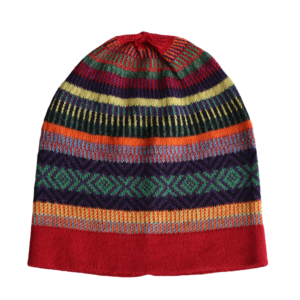 PopsFL alpaca fashion outlet Baby alpaca beanie, multi color jacquard knitted, rainbow
