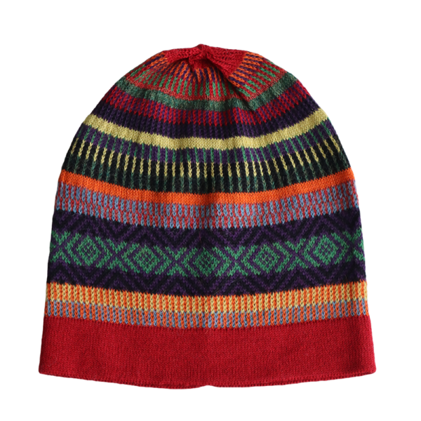 Homepage PopsFL alpaca fashion outlet Baby alpaca beanie, multi color jacquard knitted, rainbow