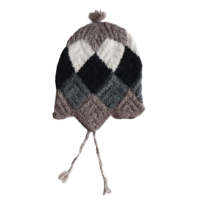 popsfl.com alpaca fashion outlet Peruvian chullo hat with earflaps, 100% Alpaca, natural colors hand knitted beanie. made in Peru