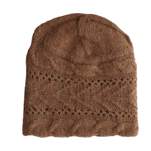 Sale Popsfl alpaca fashion outlet Alpaca beanie reversible 100% natural with cable patern made in Peru