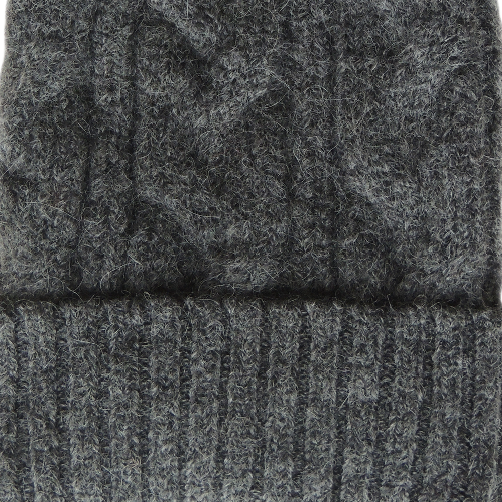Unisex alpaca beanie felted winter hat with cable pattern and ribbed cuff, dark gray. made in Peru Unisex alpaca beanie felted winter hat with cable pattern and ribbed cuff, dark gray. made in Peru